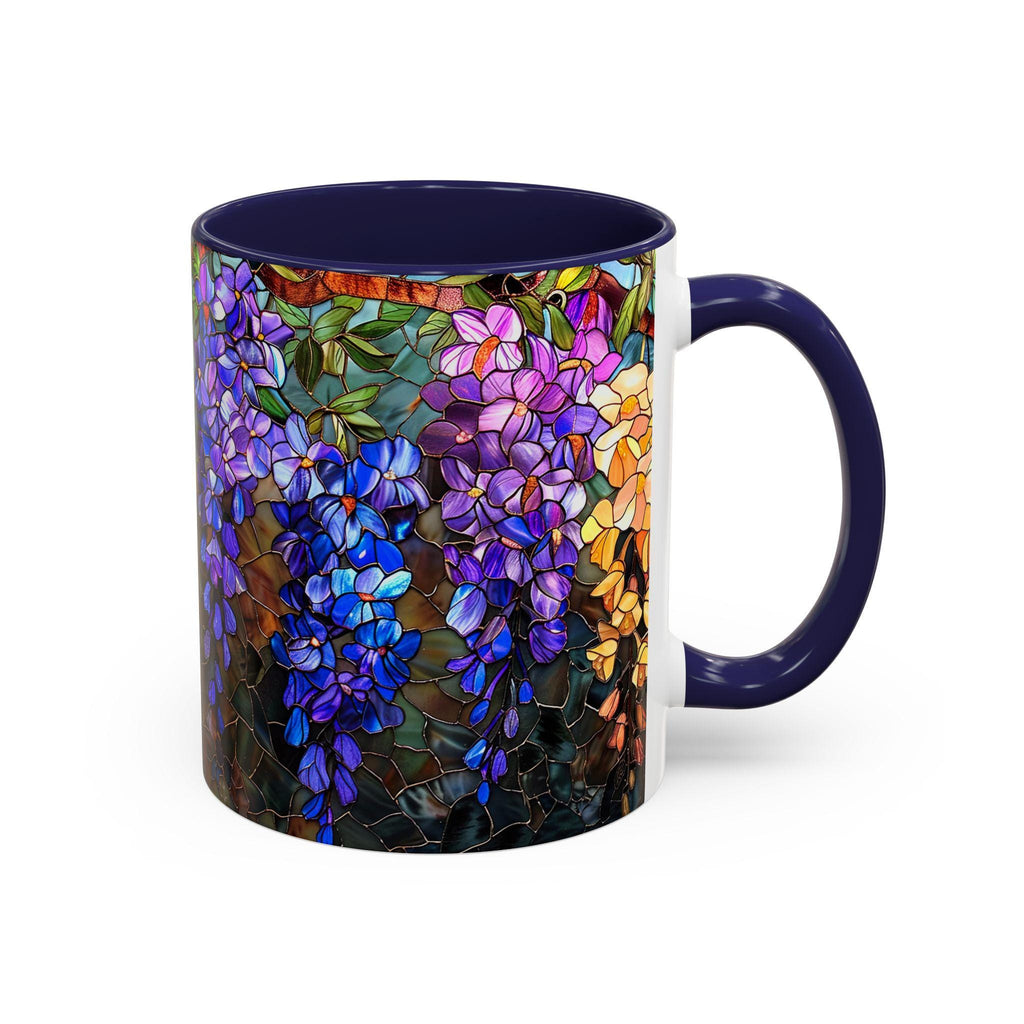 Wisteria Floral Stained Glass Mug | Accent Coffee Mug | House Warming Gift