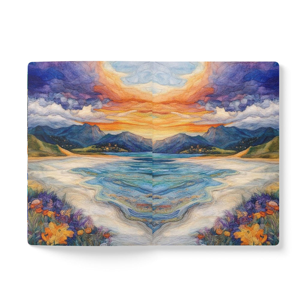 Ocean Sunrise Abstract Waves journal | Softcover Notebook