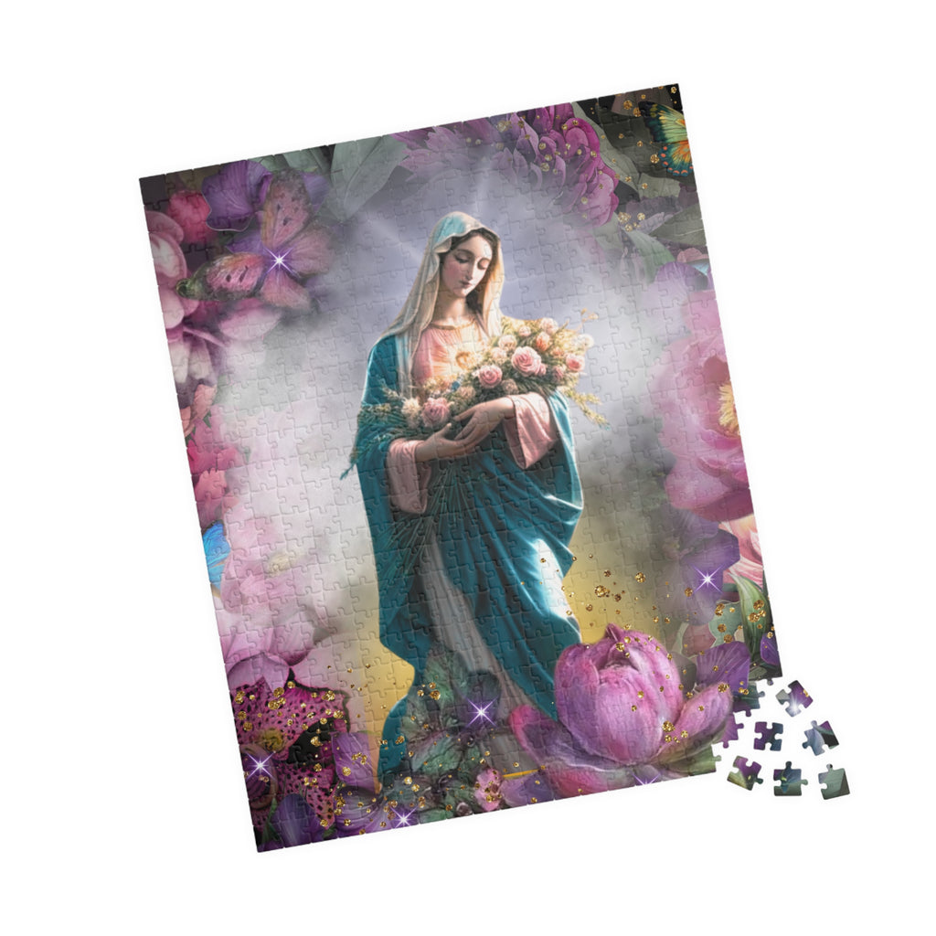 Mary in Heaven Puzzle | Religious Christian Illustration, Marian Scene
