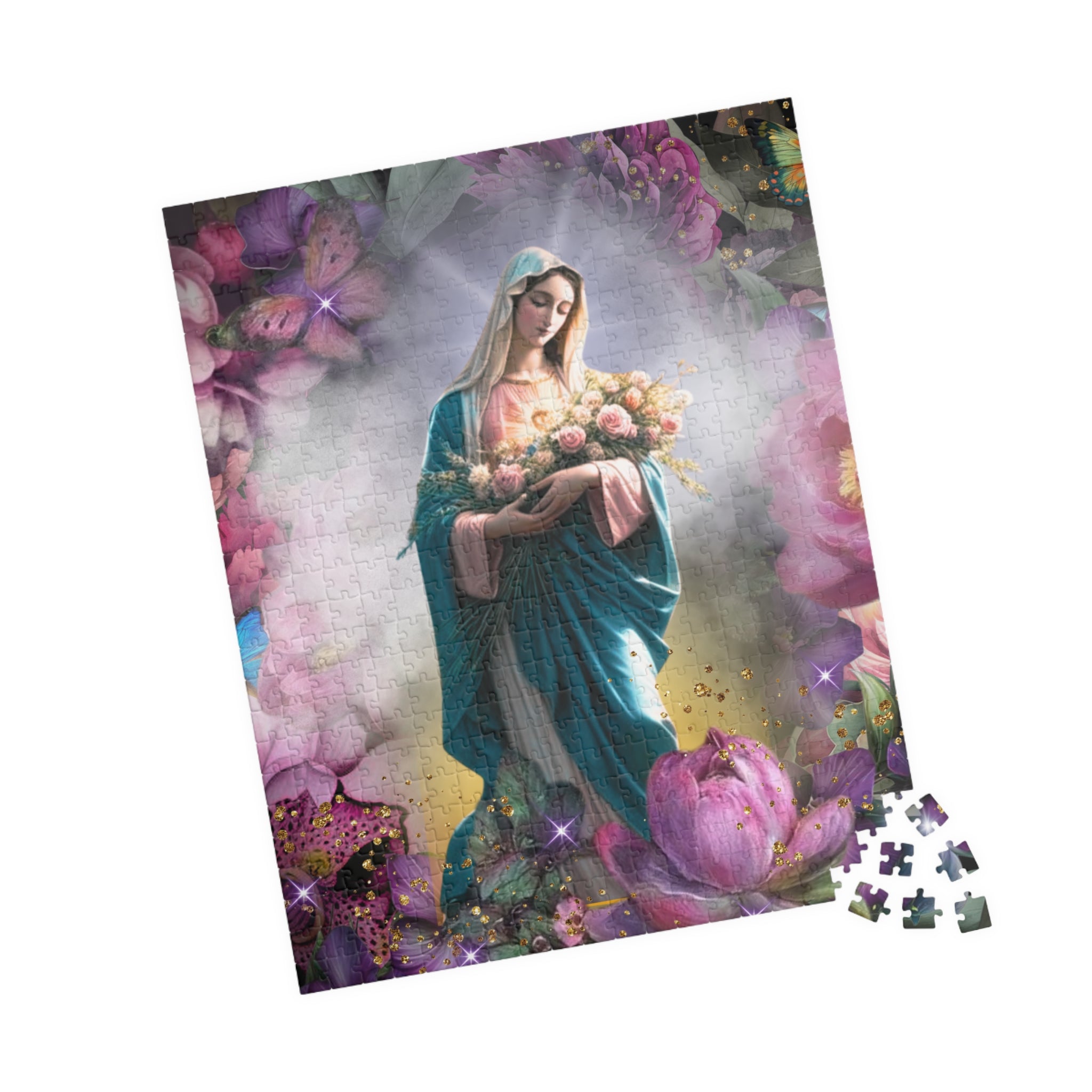 Mary in Heaven Puzzle | Religious Christian Illustration, Marian Scene
