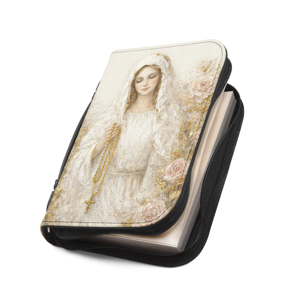 Our Lady of the Rosary Bible Cover | Zippered Scripture Organizer | Bible Carrying Case