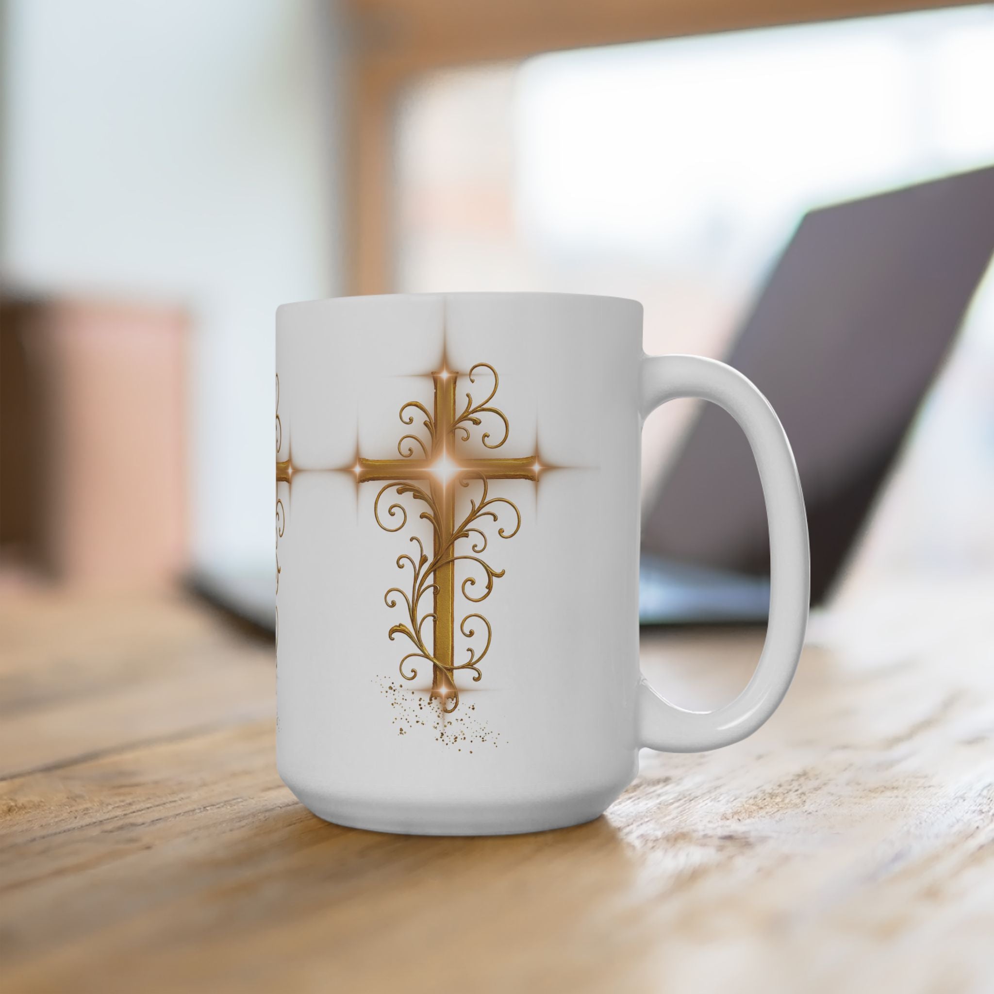 Faith-Inspired Ceramic Mug, Cross Design, Perfect for Gift Giving, Christian Decor, Inspirational Coffee Mug, Religious Beverages, [...]
