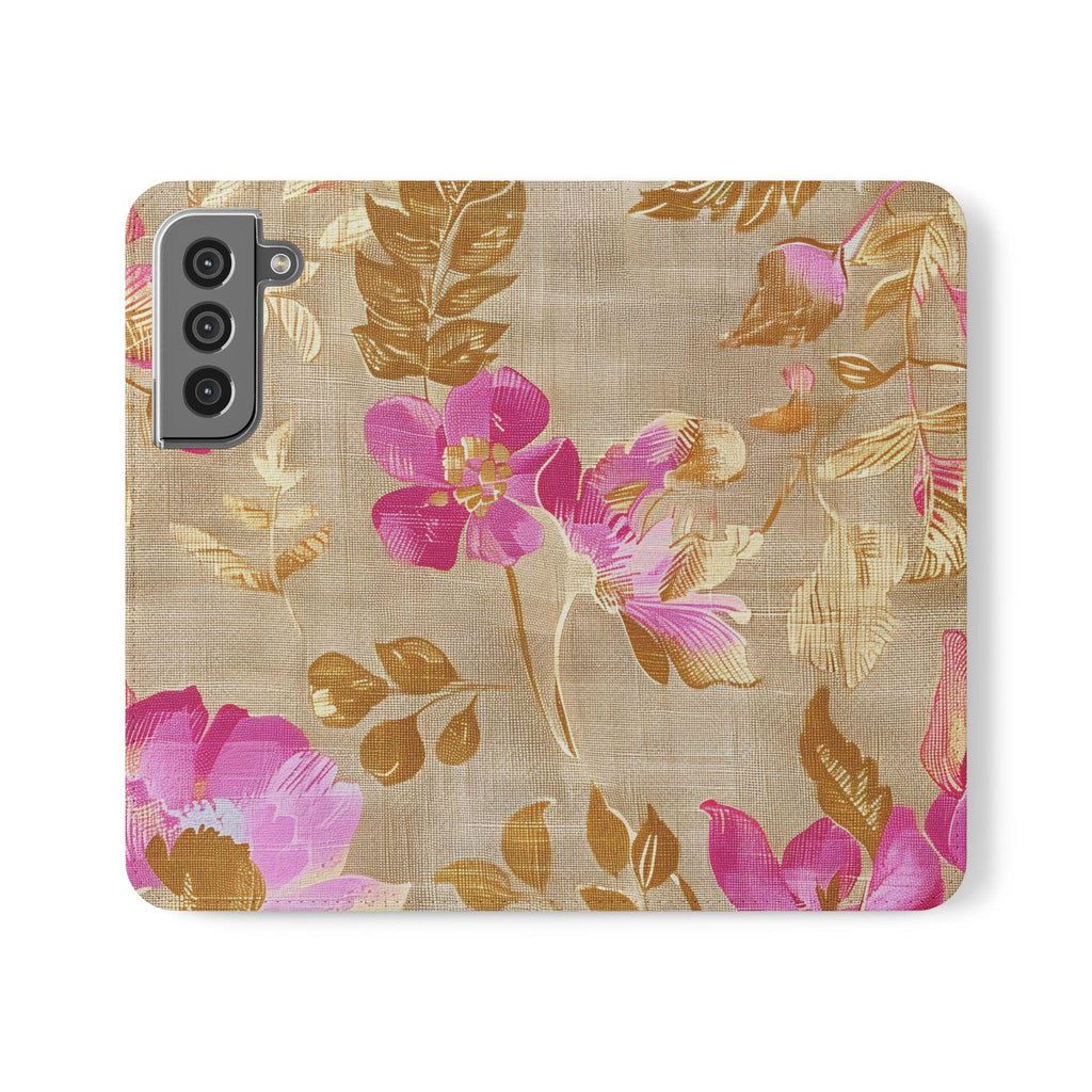 3D Floral Faux Leather Phone Wallet Case | Elegant Bookish Flip Cover with Card Slots