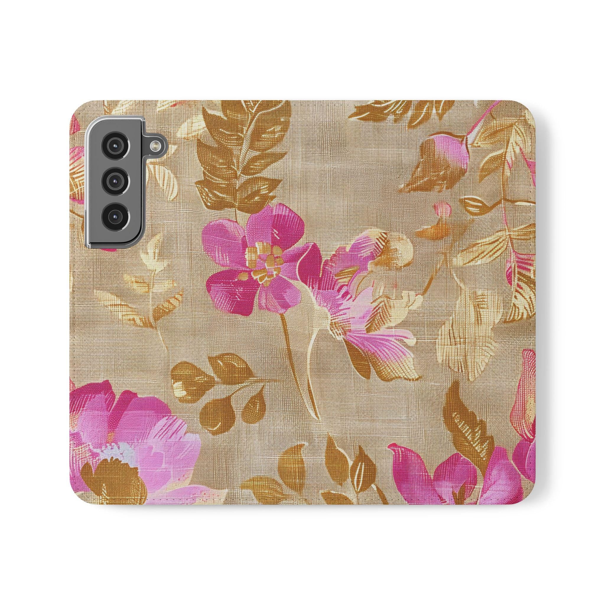 3D Floral Faux Leather Phone Wallet Case | Elegant Bookish Flip Cover with Card Slots