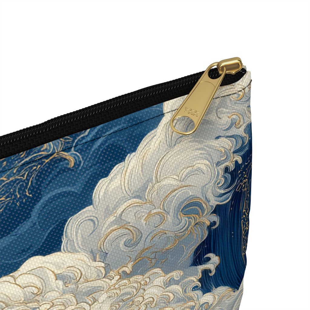 Ocean Wave Accessory Pouch | Blue Wave Cosmetic Bag