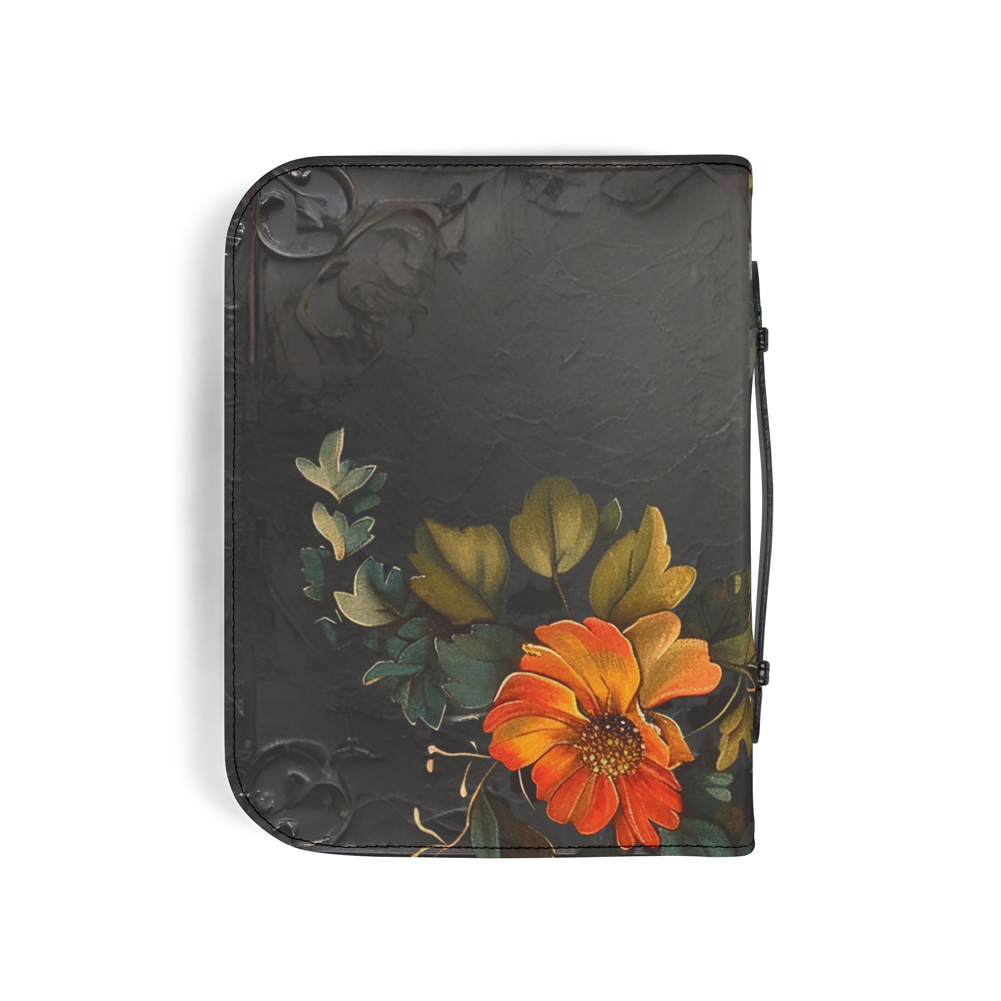 3D IMAGE Floral Bible Cover | Floral Design | Christian Gift | Vegan Leather Bible Case with Handle & Zipper | Bible Study Accessory