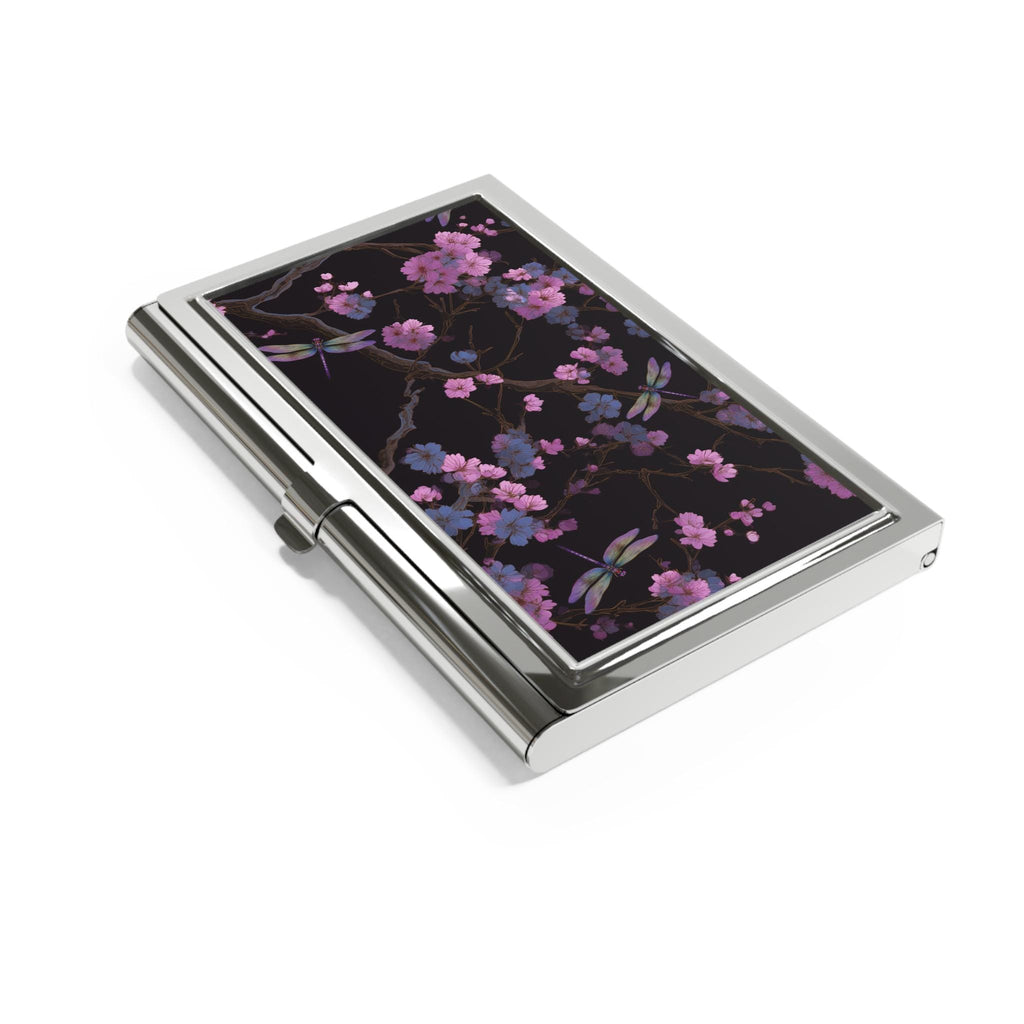 Cherry Blossom Branch Business Card Holder | Floral Metal Case
