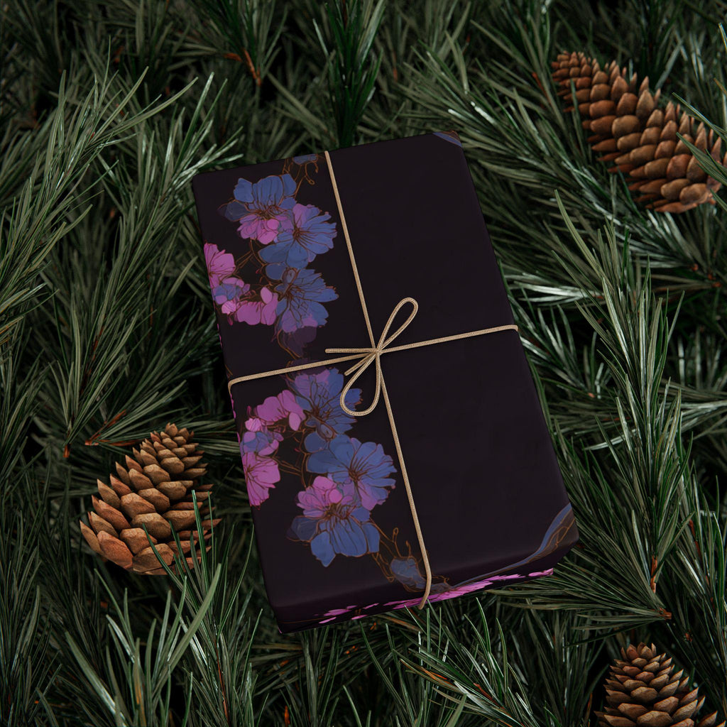 Pink Cherry Blossom Pattern Wrapping Paper | Sakura Trees Floral Gift Wrap