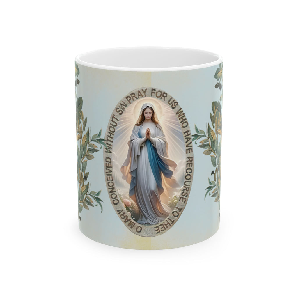 Morning Prayer Mug | Virgin Mary Teacup | Catholic Gift for Her | Religious Coffee Cup | Lightkeeper Atelier