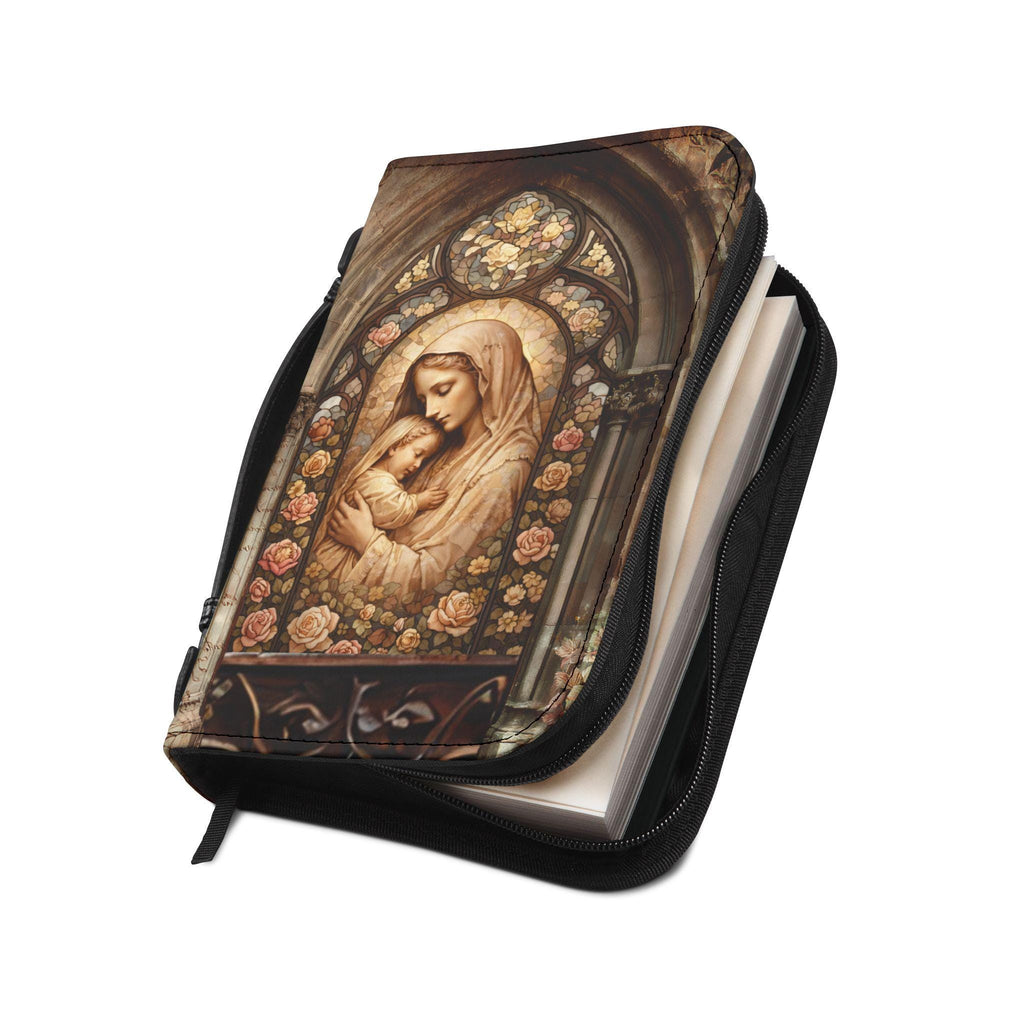 Madonna and Child Stained Glass Bible Cover | Zippered Bible Case