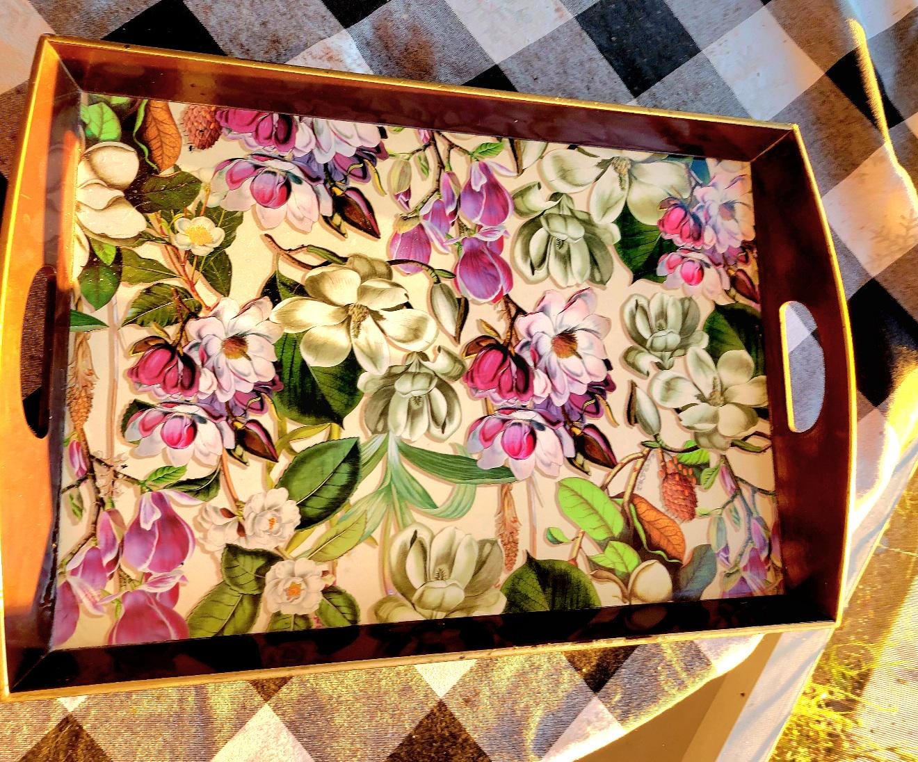 Floral Cocktail Table Tray – Bed Tray  Hostess Gift Michael Co