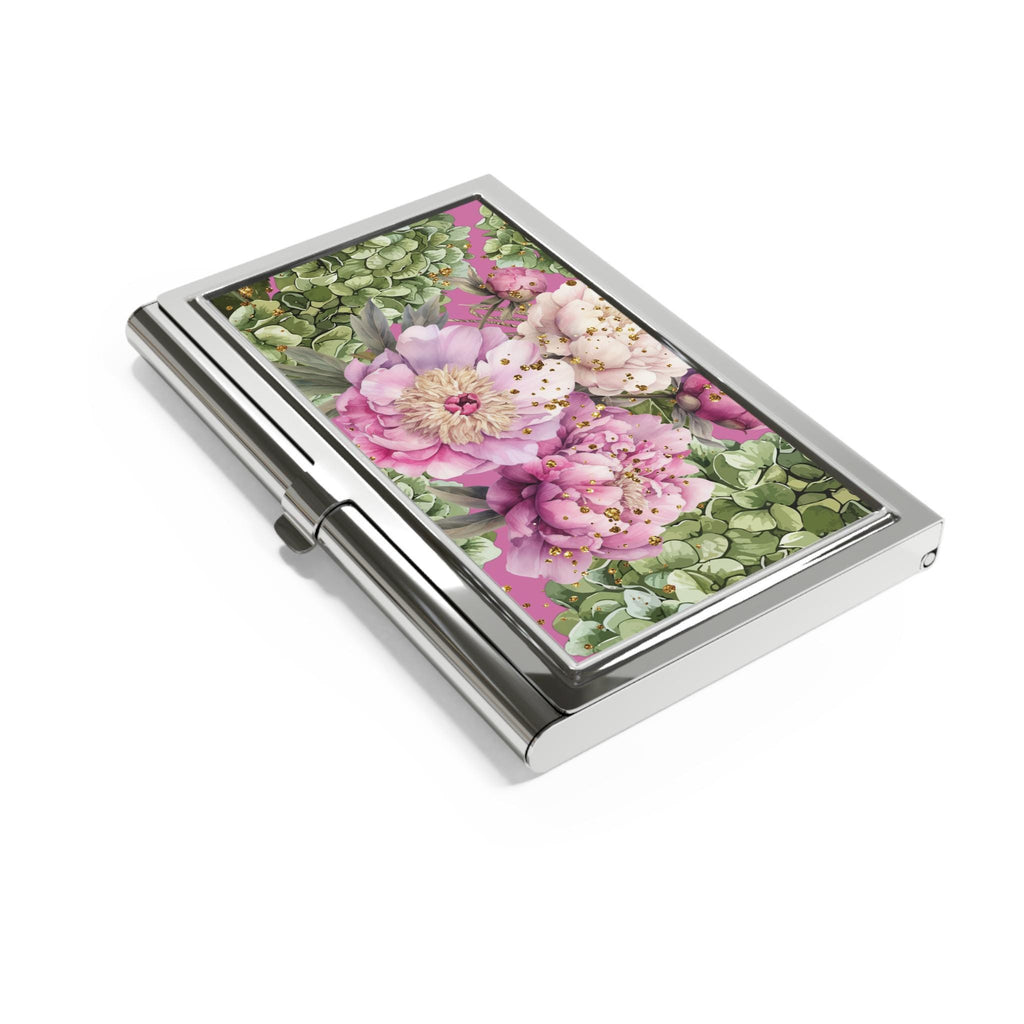 Hydrangea Peony Floral Business Card Holder | Victorian Calling Card Case