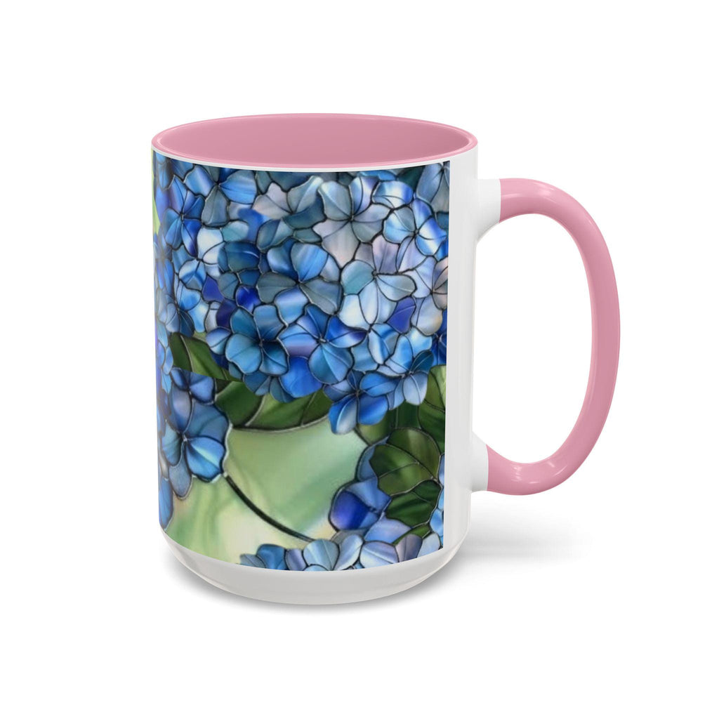 Blue Hydrangea Floral Mug | 11oz 15oz Ceramic Coffee Cup