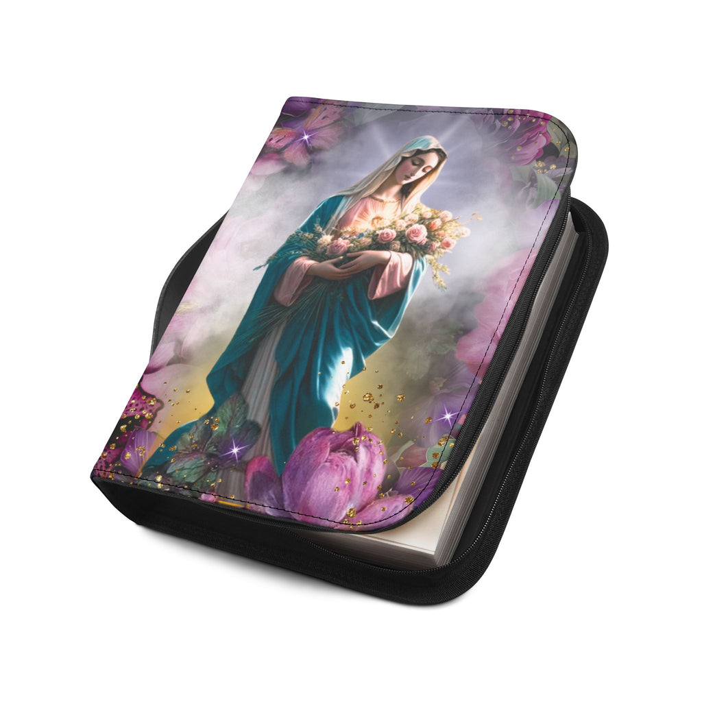 Marian Illustration Bible Cover | Protective Bible Case with Handle | Christian