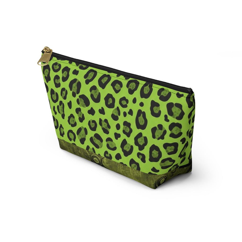 Acid Green Leopard Print Pouch • Bold Zipper Bag