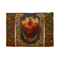 Flaming Sacred Heart Accessory Pouch | Gothic Religious Art, Floral Border