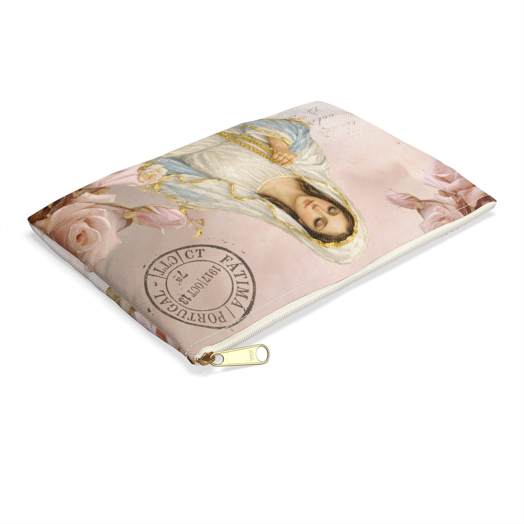 Our Lady of Fatima Accessory Pouch | Rosary Vintage Floral Print