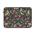 Strawberry Thieves William Morris Laptop Sleeve | Red Cream Botanical Zip Sleeve Fleece Interior