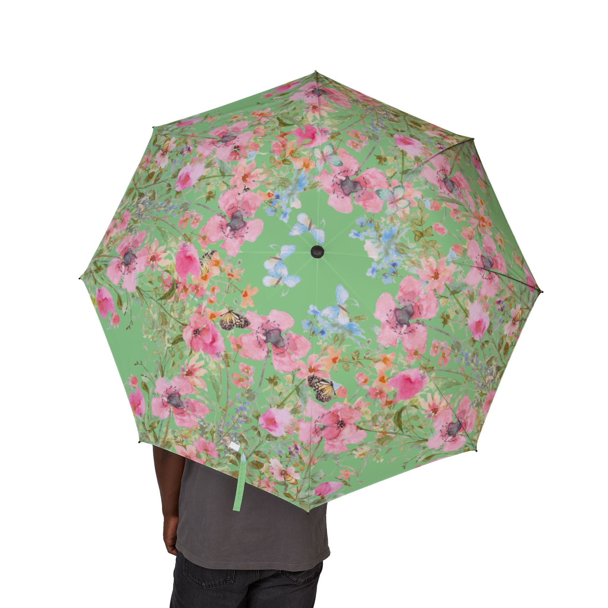 Wildflower Meadow Umbrella Foldable Floral Rain Protection Travel Accessory Gift