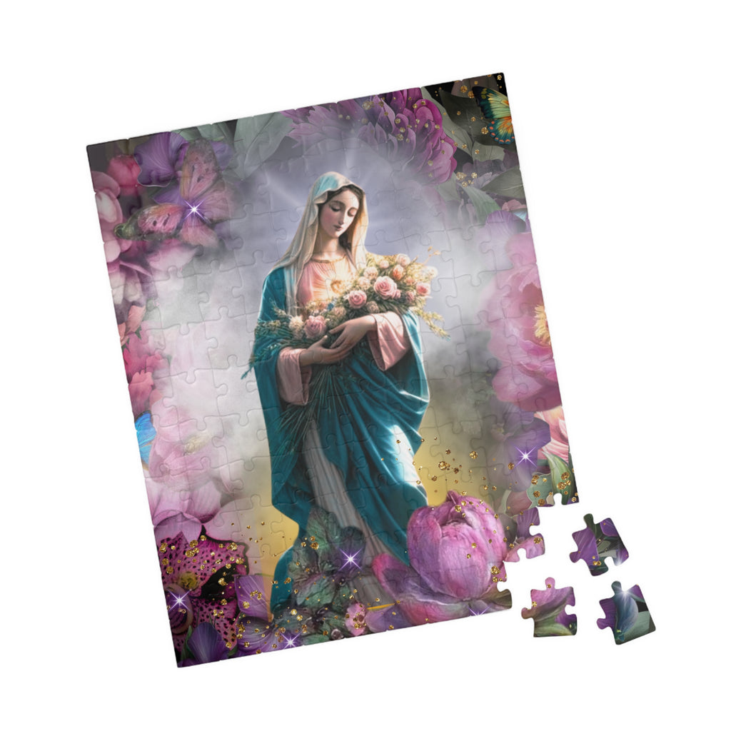 Mary in Heaven Puzzle | Religious Christian Illustration, Marian Scene