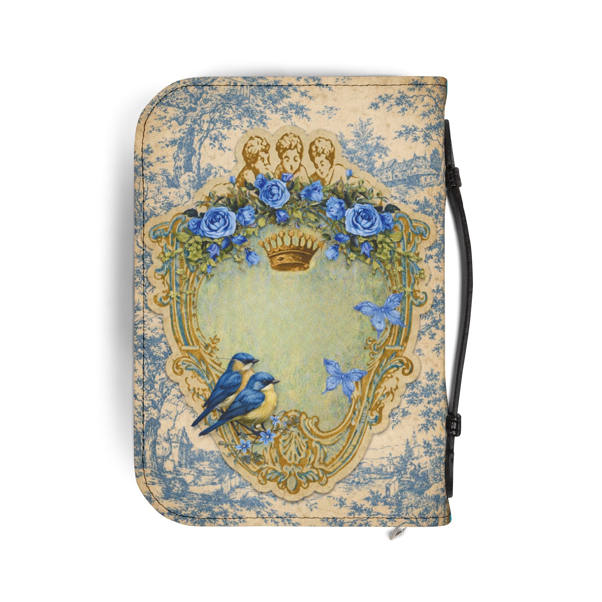Daily Devotions Toile Bible Cover | Zippered Missal Cover with Handle