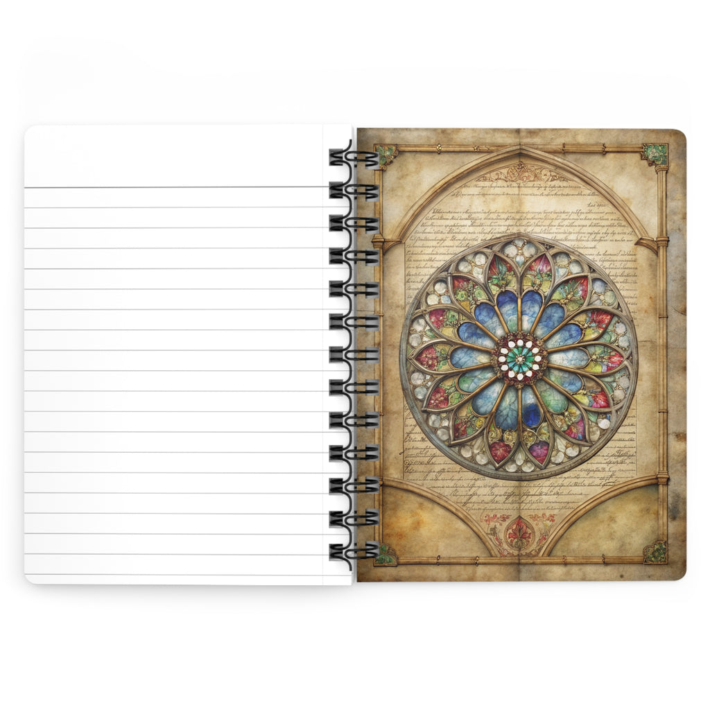 Gothic Madonna and Child Spiral Bound Journal | Vintage Church Window Notebook