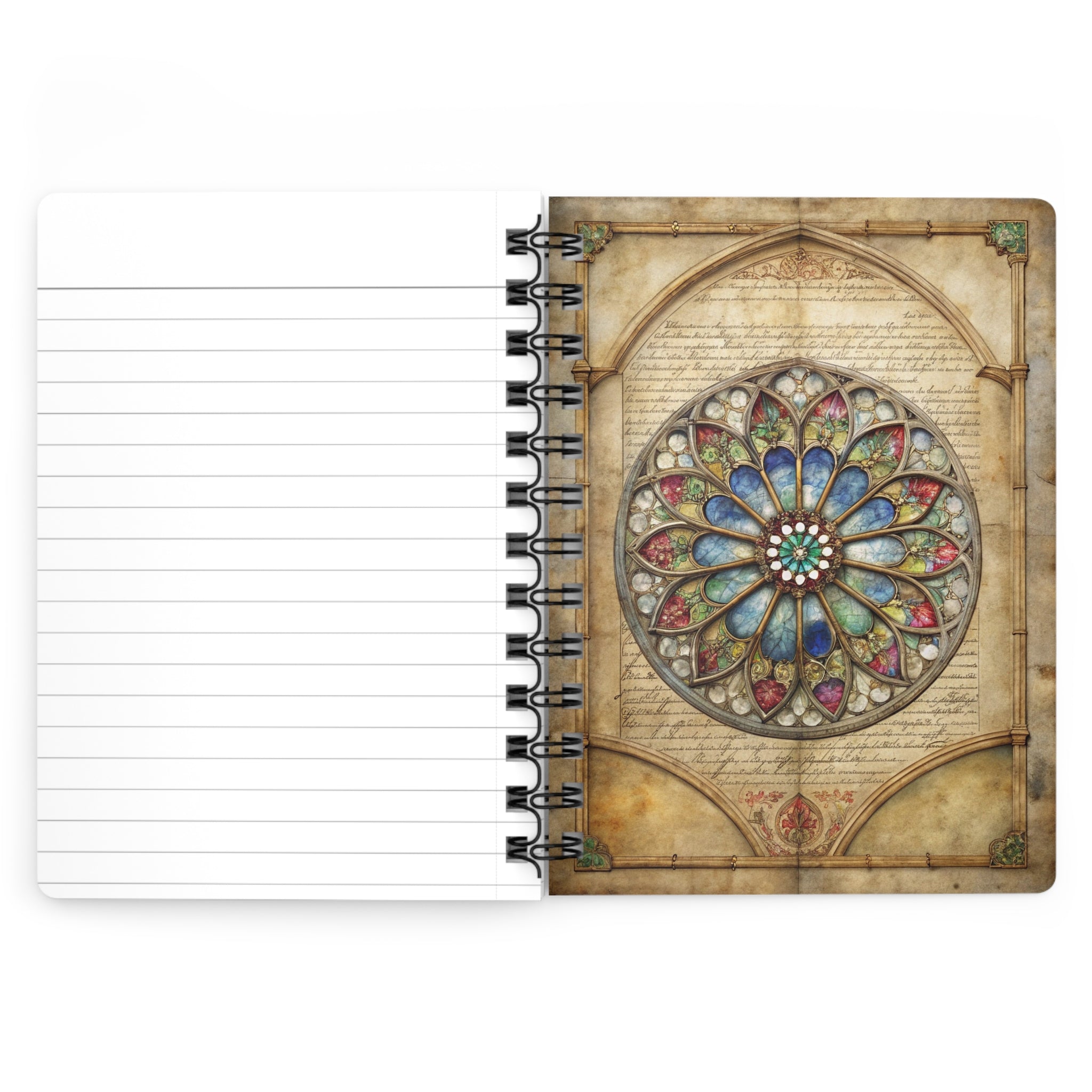 Gothic Madonna and Child Spiral Bound Journal | Vintage Church Window Notebook