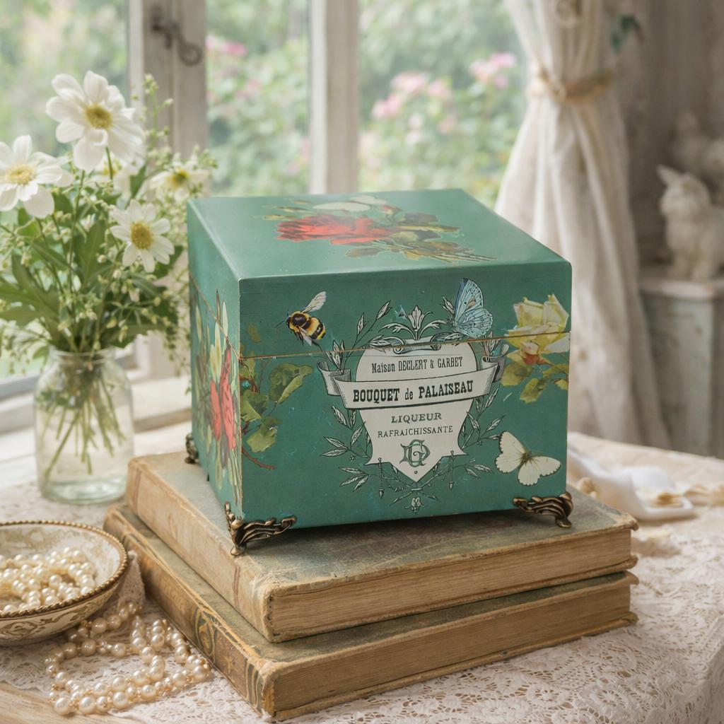 Cottagecore Jewelry Box: Small Tourmaline Vintage Jewelry Storage
