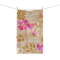 Golden Fiber Floral Vine Tea Towel | Pink Botanical Kitchen Towel