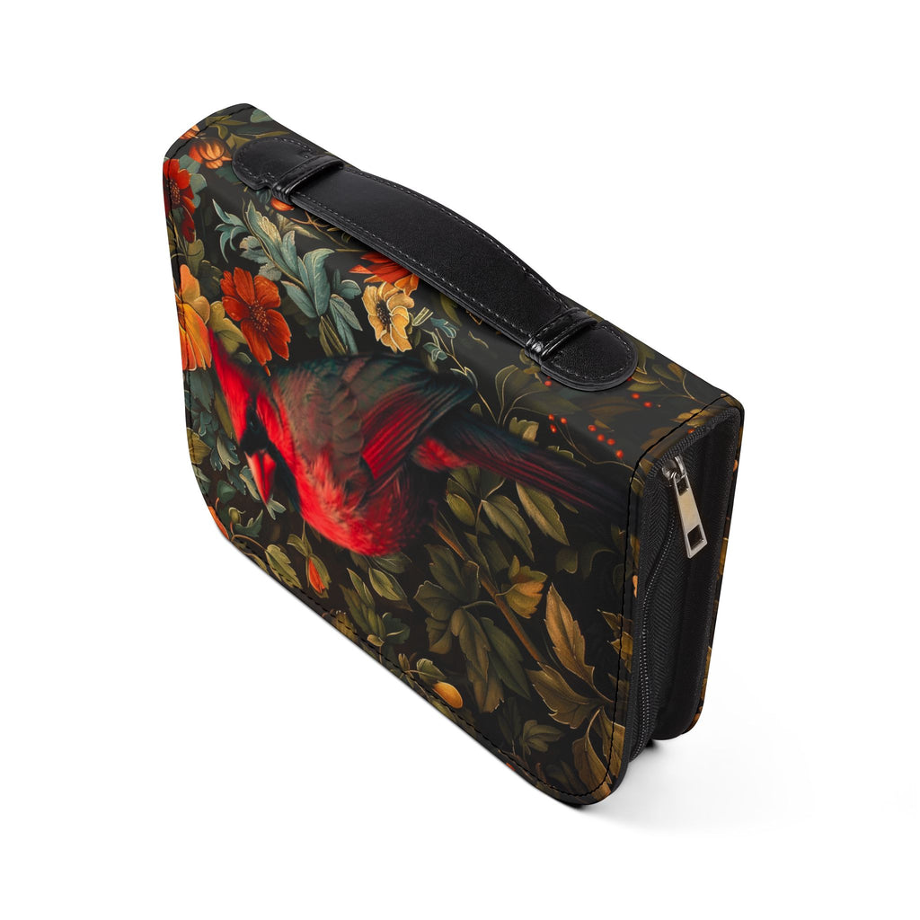 Cardinal Floral Bible Cover | Zippered Scripture Organizer | Bible Carrying Case