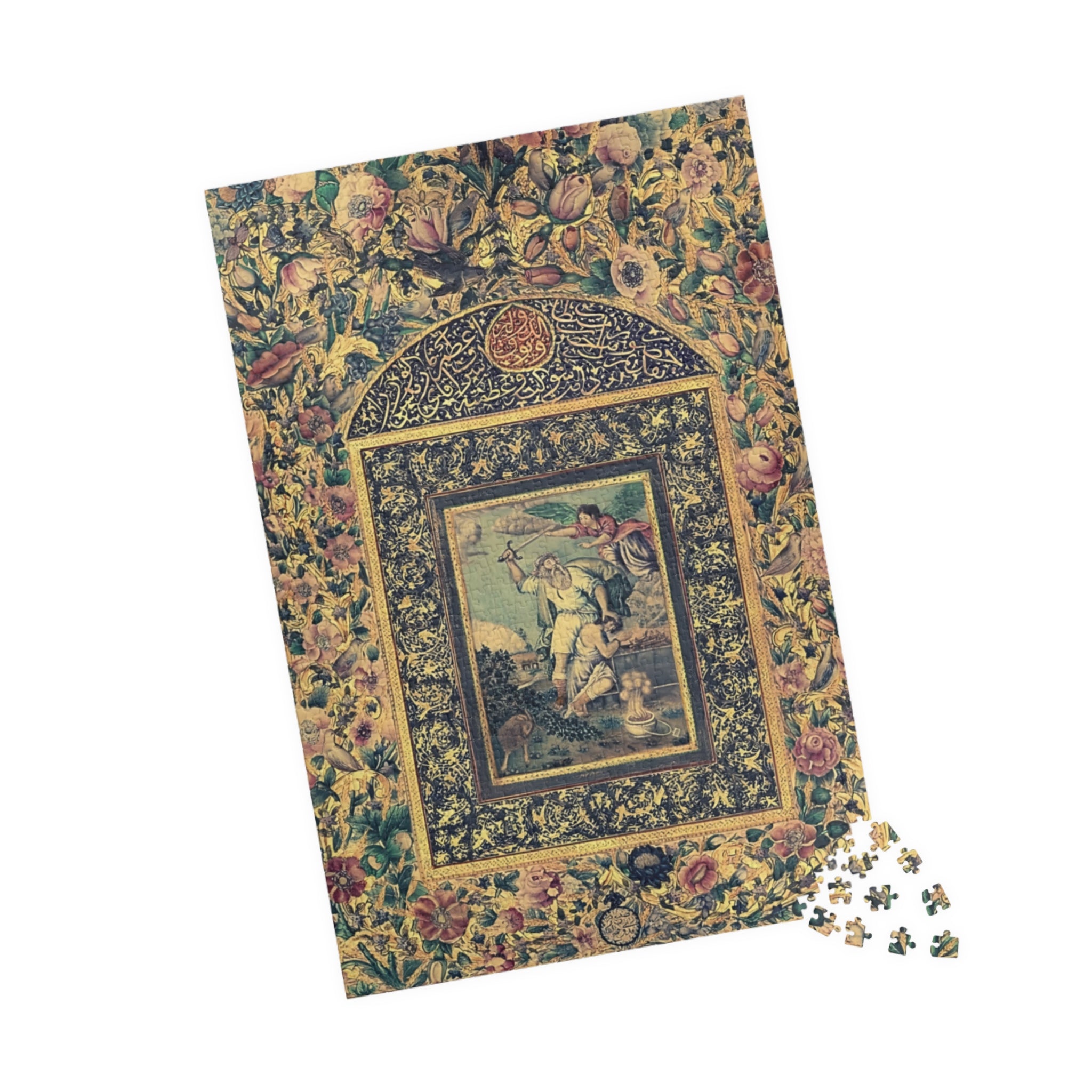 Medieval Religious Jigsaw Puzzle, Abrahams Sacrifice from The Book of Hours Puzzle 110 -520-pc Florentine Art Jigsaw
