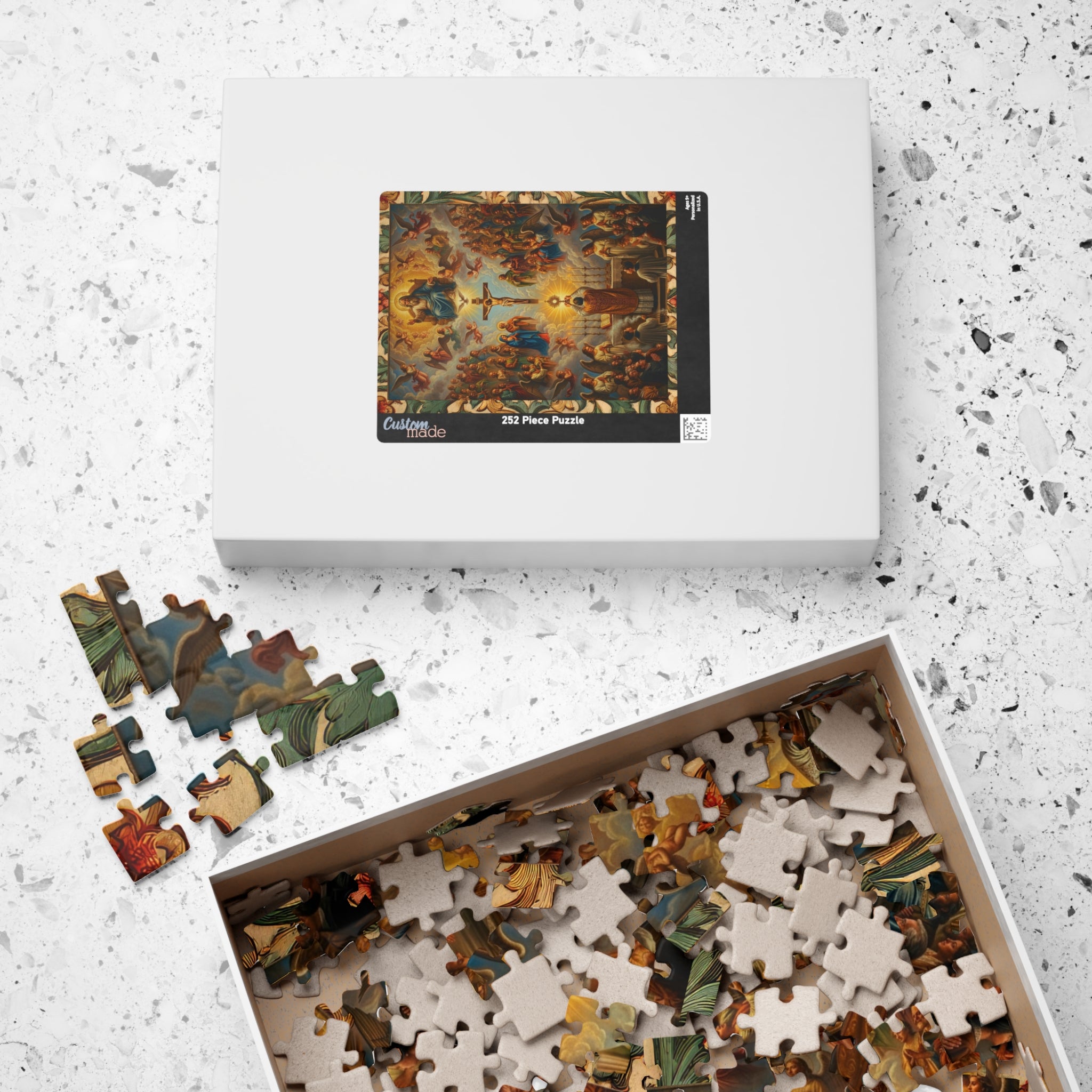 Catholic Mass Eucharist Crucifixion Artwork Puzzle 520 Piece | Religious Jigsaw
