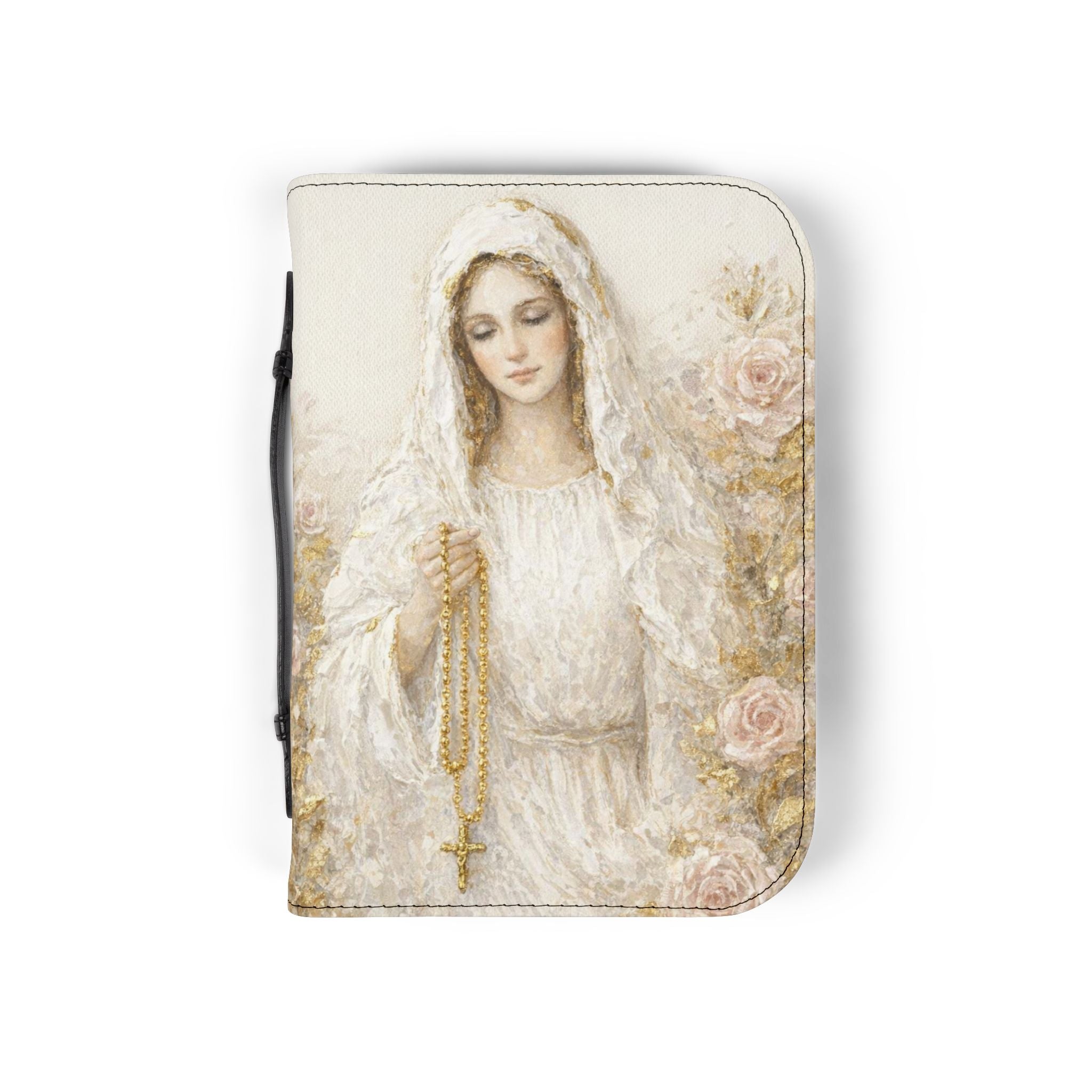 Our Lady of the Rosary Bible Cover | Zippered Scripture Organizer | Bible Carrying Case