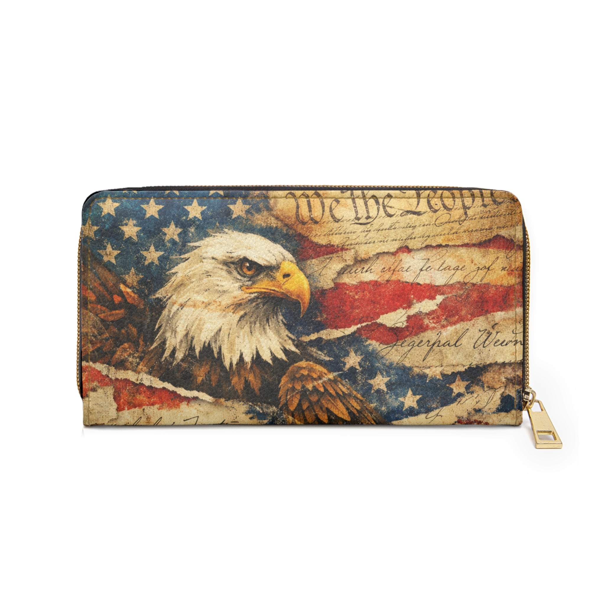 American Flag Eagle Patriotic Zipper Wallet | 250th Anniversary of the United States Clutch