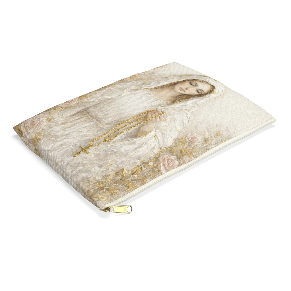 Our Lady Virgin Mary Accessory Pouch | Catholic Rosary Case, Vintage Christian Gift, Cosmetic Bag, Baptism Confirmation Present