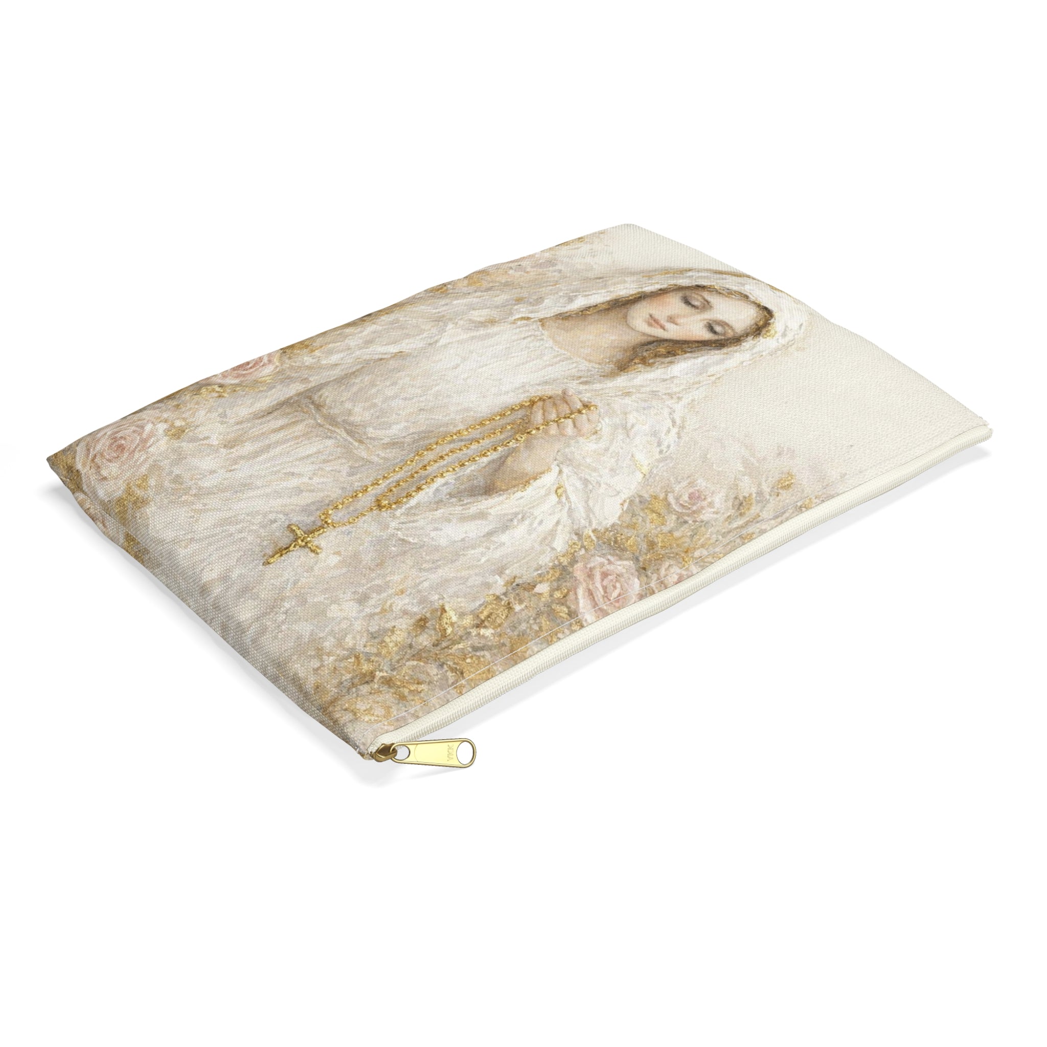 Our Lady Virgin Mary Accessory Pouch | Catholic Rosary Case, Vintage Christian Gift, Cosmetic Bag, Baptism Confirmation Present
