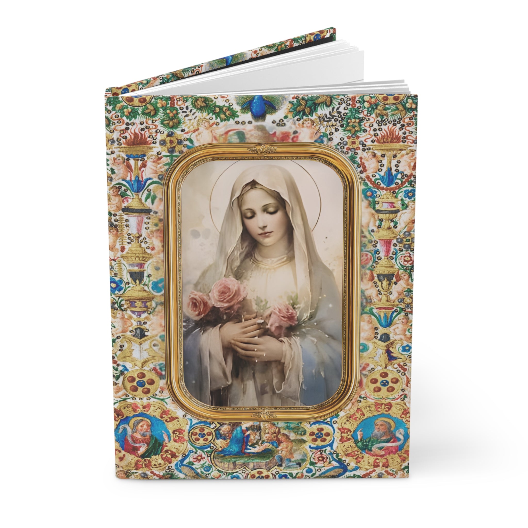 Virgin Mary Hardcover Journal | Religious Prayer Notebook Catholic Bible Journaling