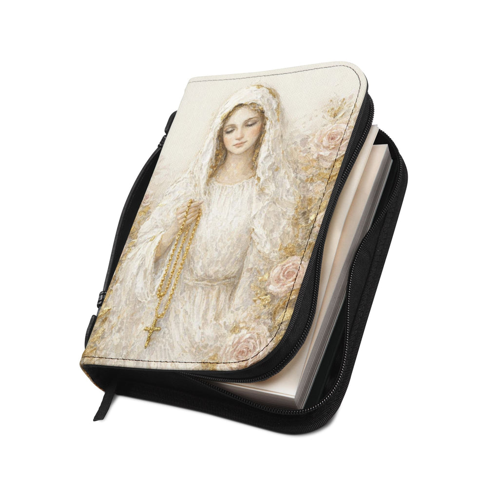 Our Lady of the Rosary Bible Cover | Zippered Scripture Organizer | Bible Carrying Case