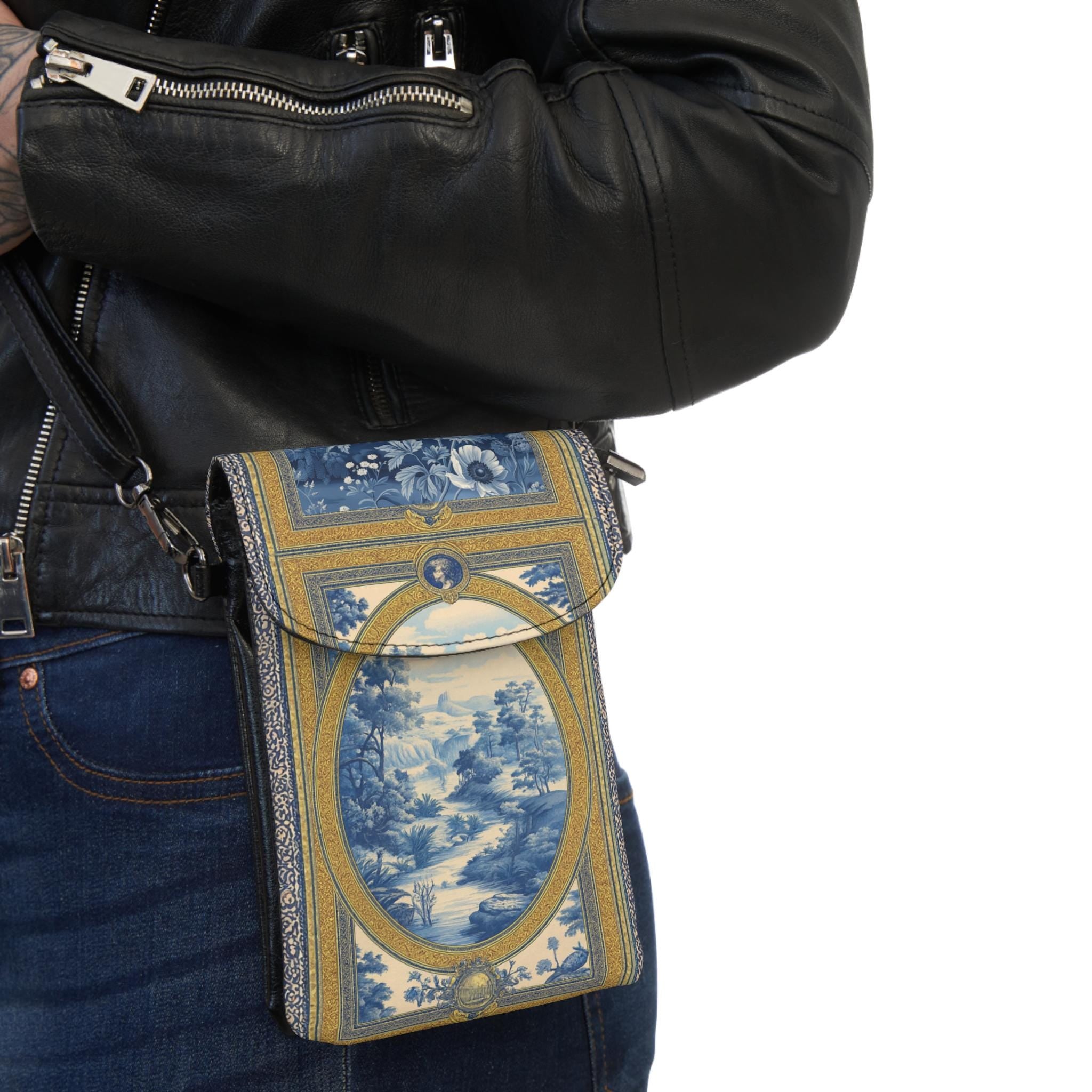 Blue Chinoiserie Phone Bag Wallet • Toile Pattern Crossbody • PCS Heritage Accessory