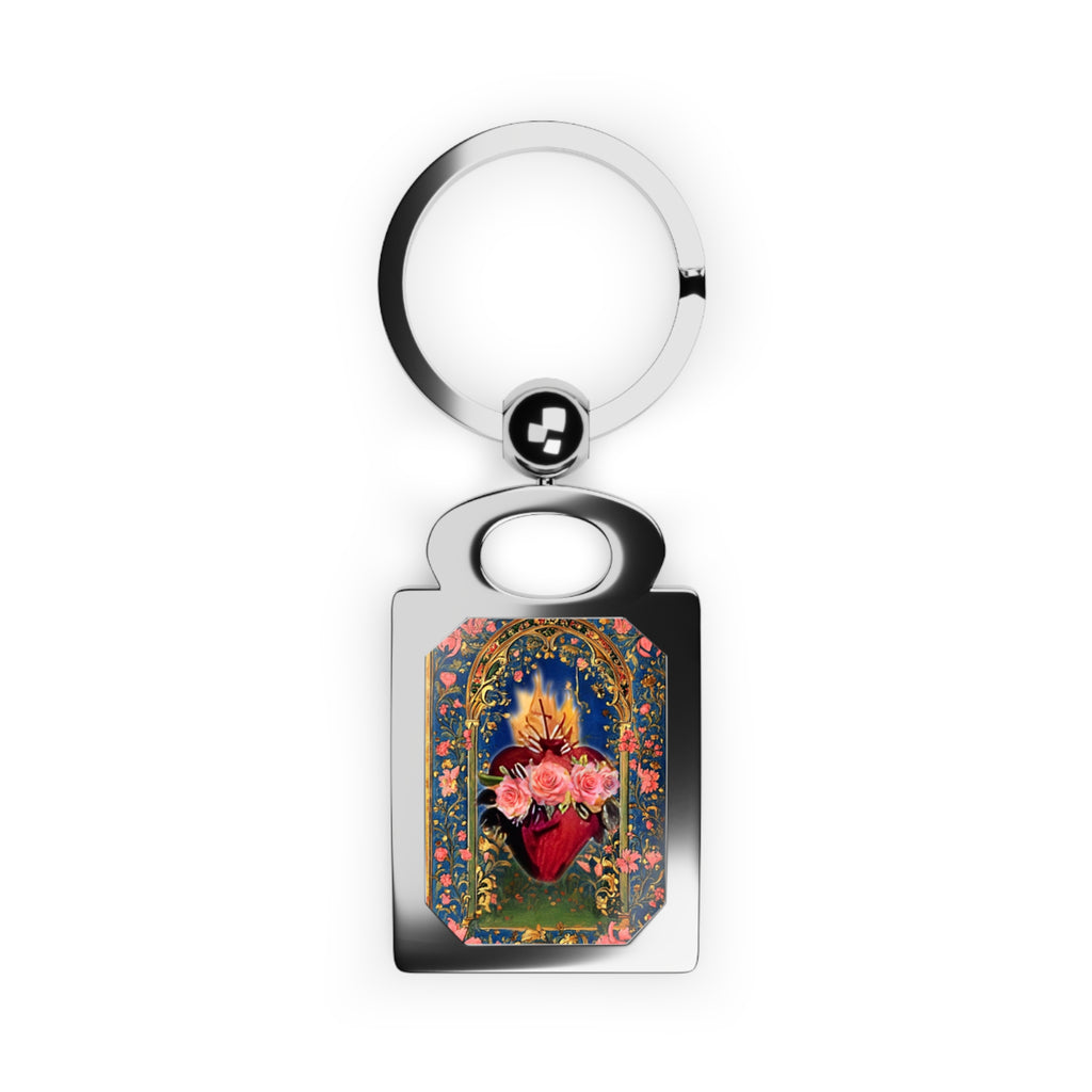 Immaculate Heart of Mary keyring | Catholic religious keepsake, photo rectangle