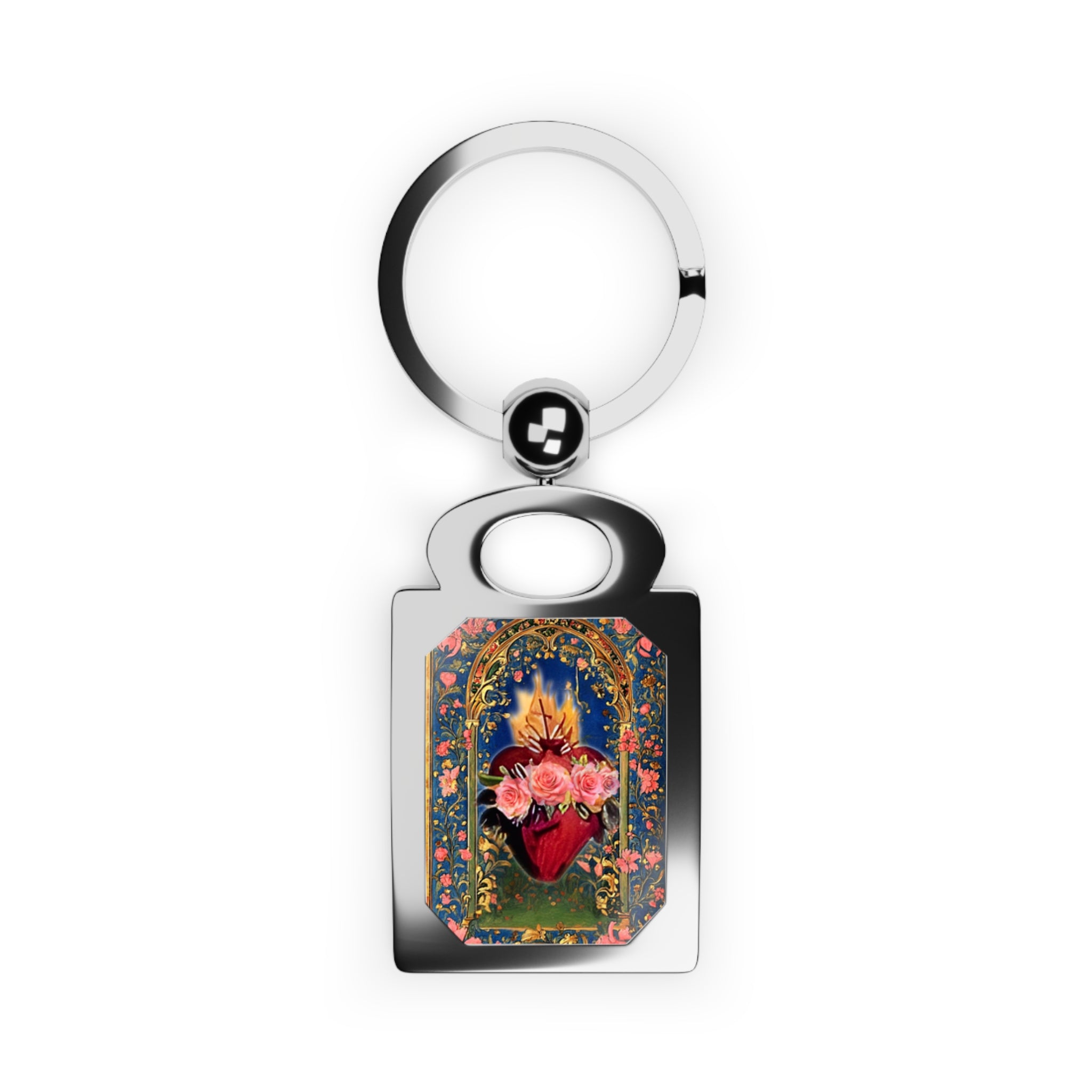 Immaculate Heart of Mary keyring | Catholic religious keepsake, photo rectangle