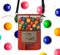 Retro Gumball Machine Crossbody Bag - Red Vegan Leather Novelty Purse for Kitsch Fashion