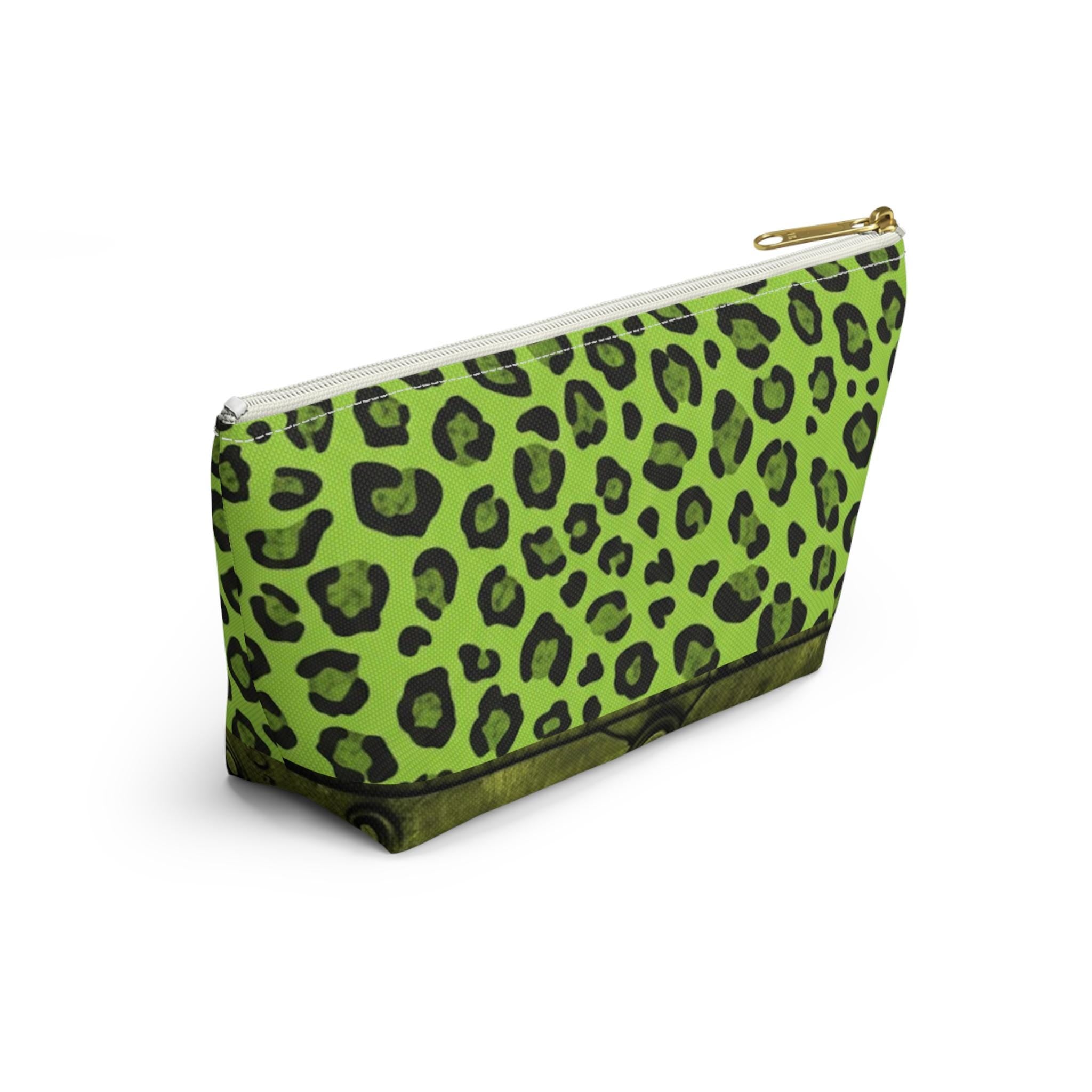 Acid Green Leopard Print Pouch • Bold Zipper Bag