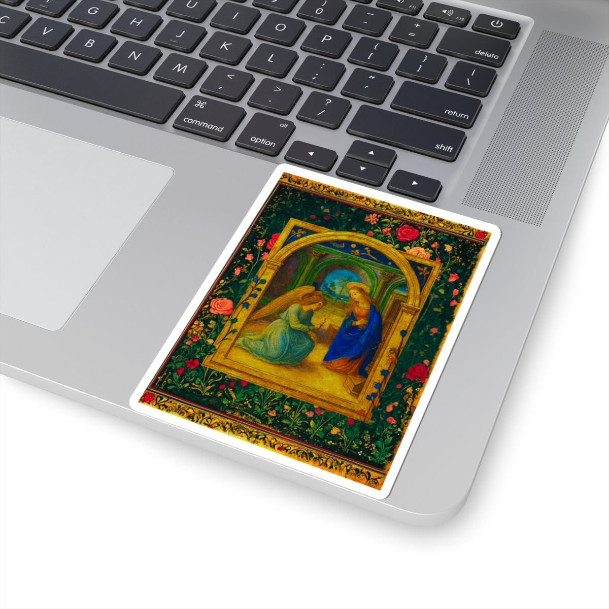 The Annunciation Sticker Book of Hours Manuscript Art Bible Journaling Sticker Marian Gift Holy Card Style