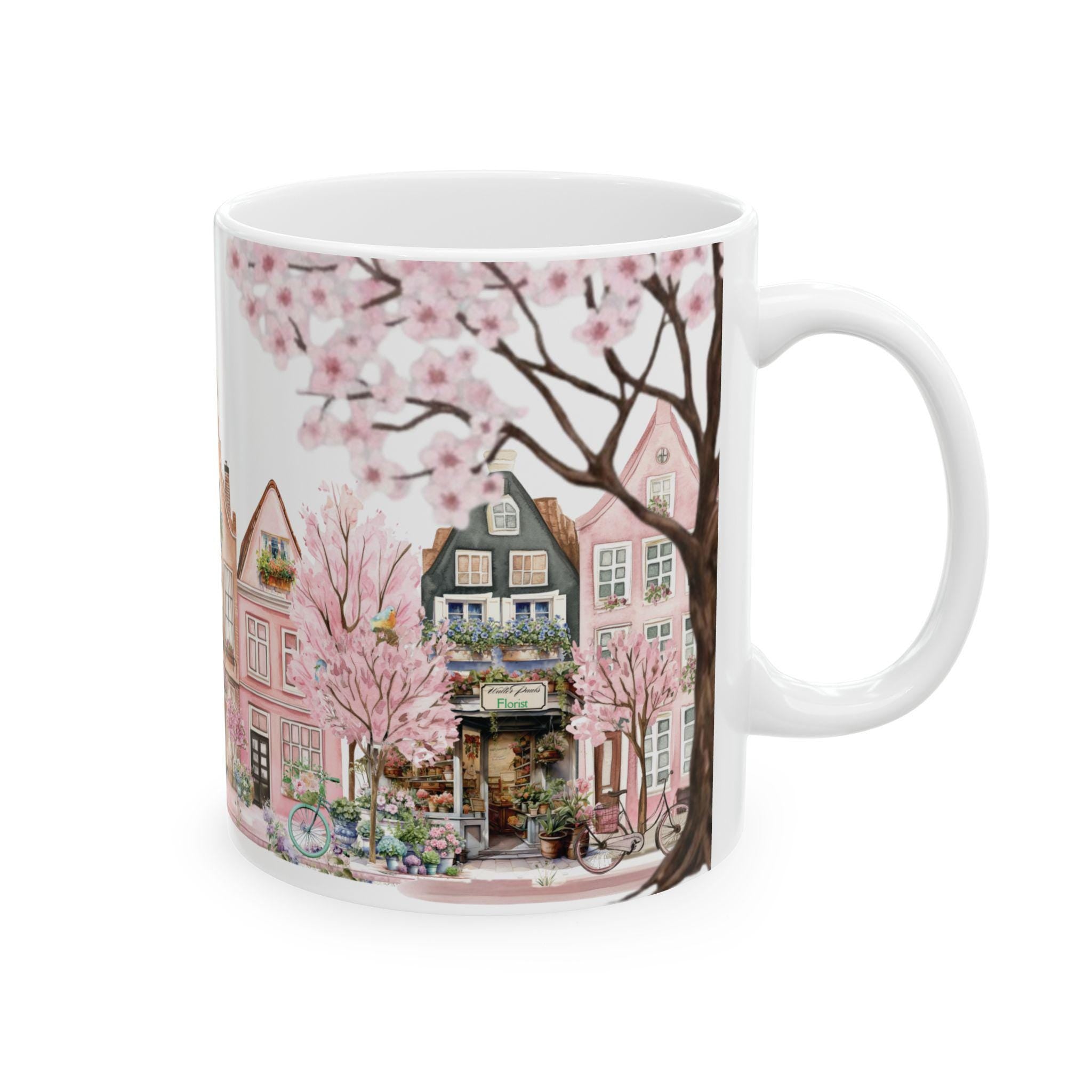 Painted Ladies Rowhouse Floral Coffee Cup Mug | Spring Tea & Coffee Lover