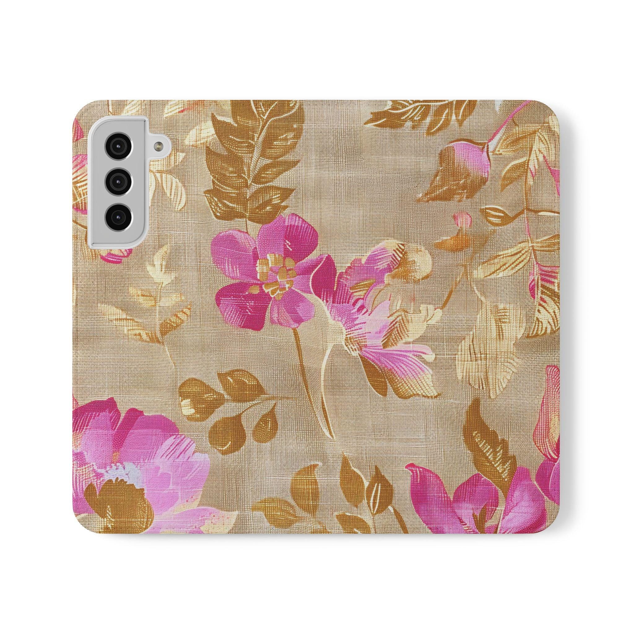 3D Floral Faux Leather Phone Wallet Case | Elegant Bookish Flip Cover with Card Slots