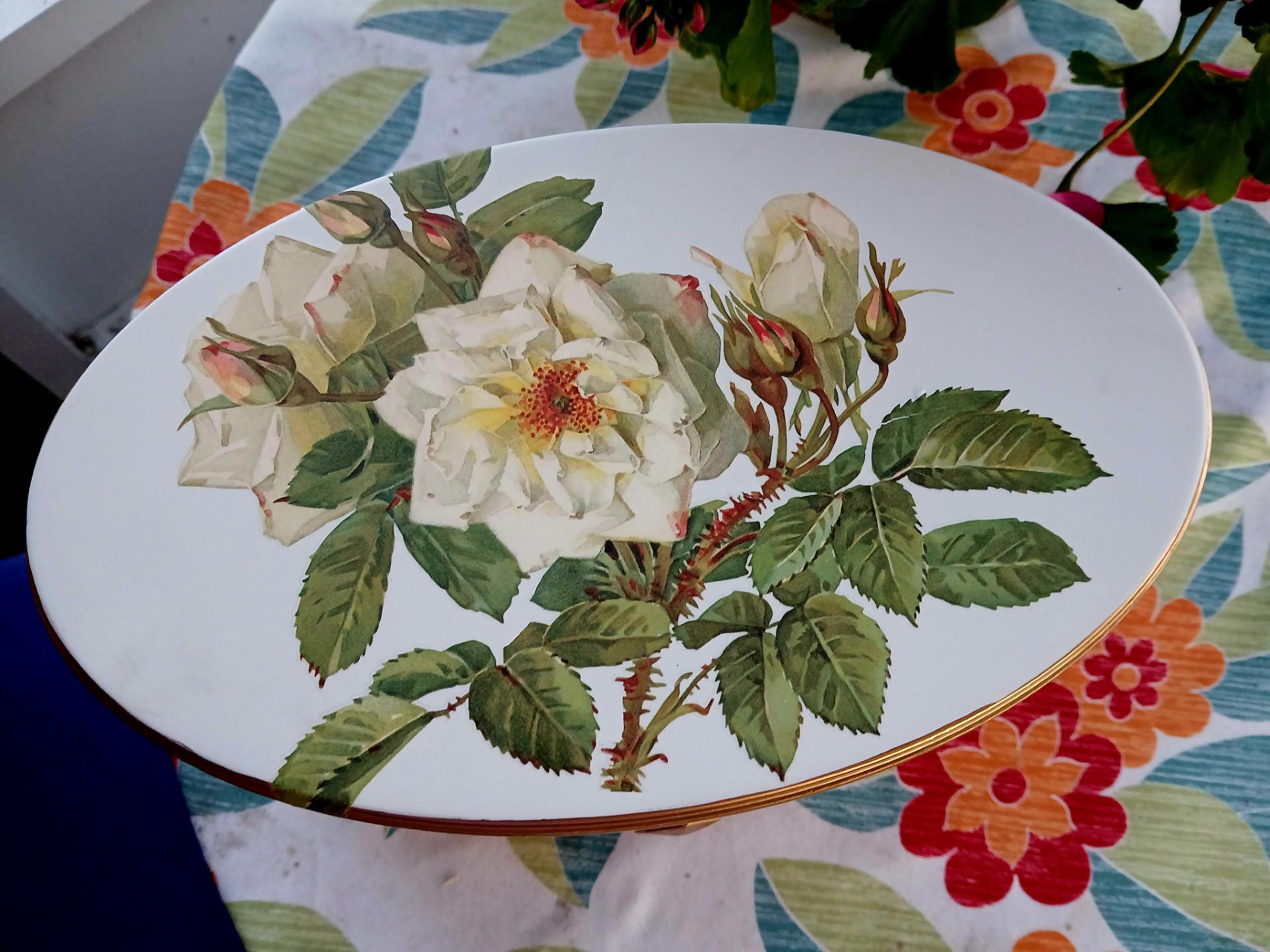 Oval Jewelry Box with Mirror | Hand-Painted Wooden Floral Bird Design, Vintage Vanity Chest