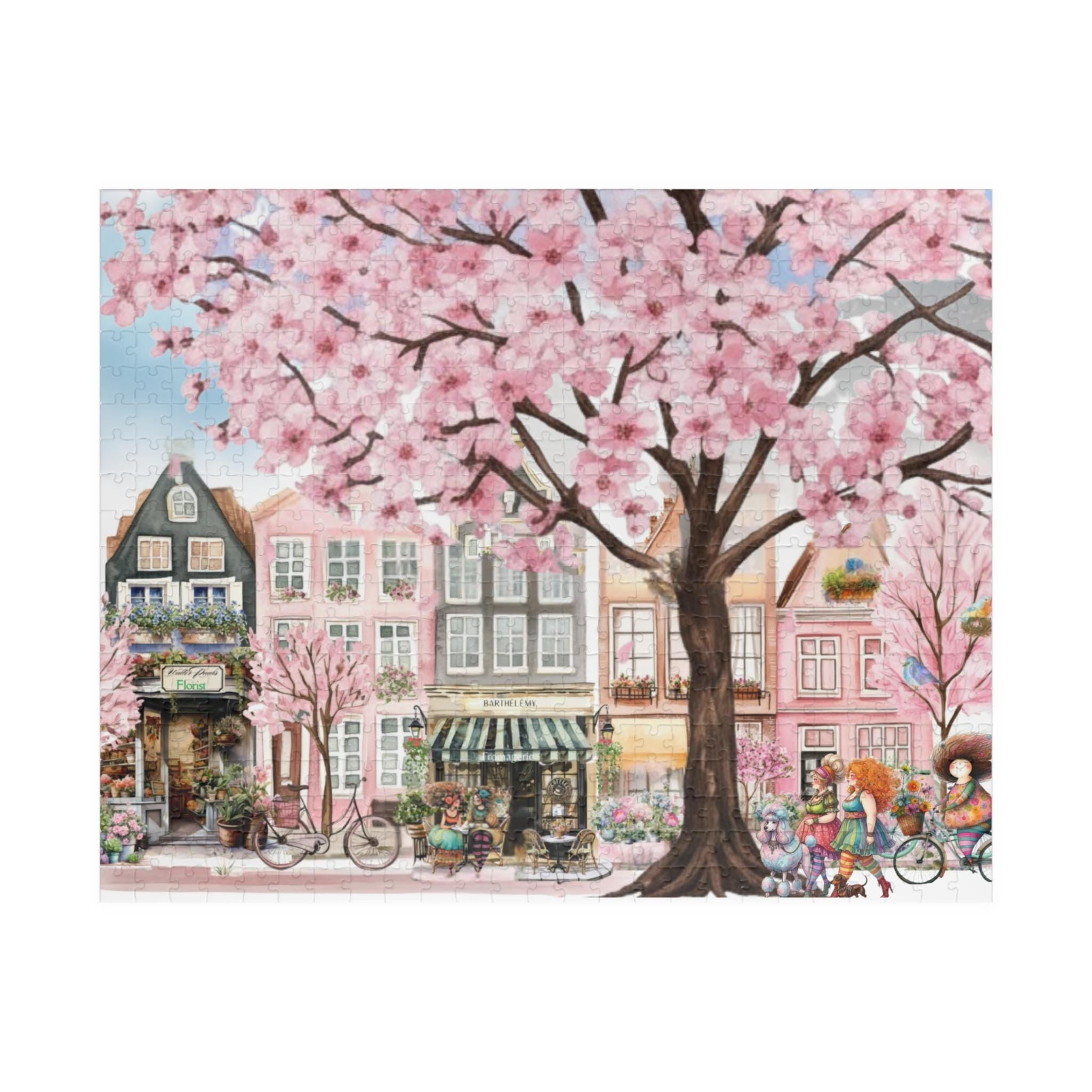 Row House Neighbors Puzzle 520 Piece | Neighborhood Jigsaw Puzzle