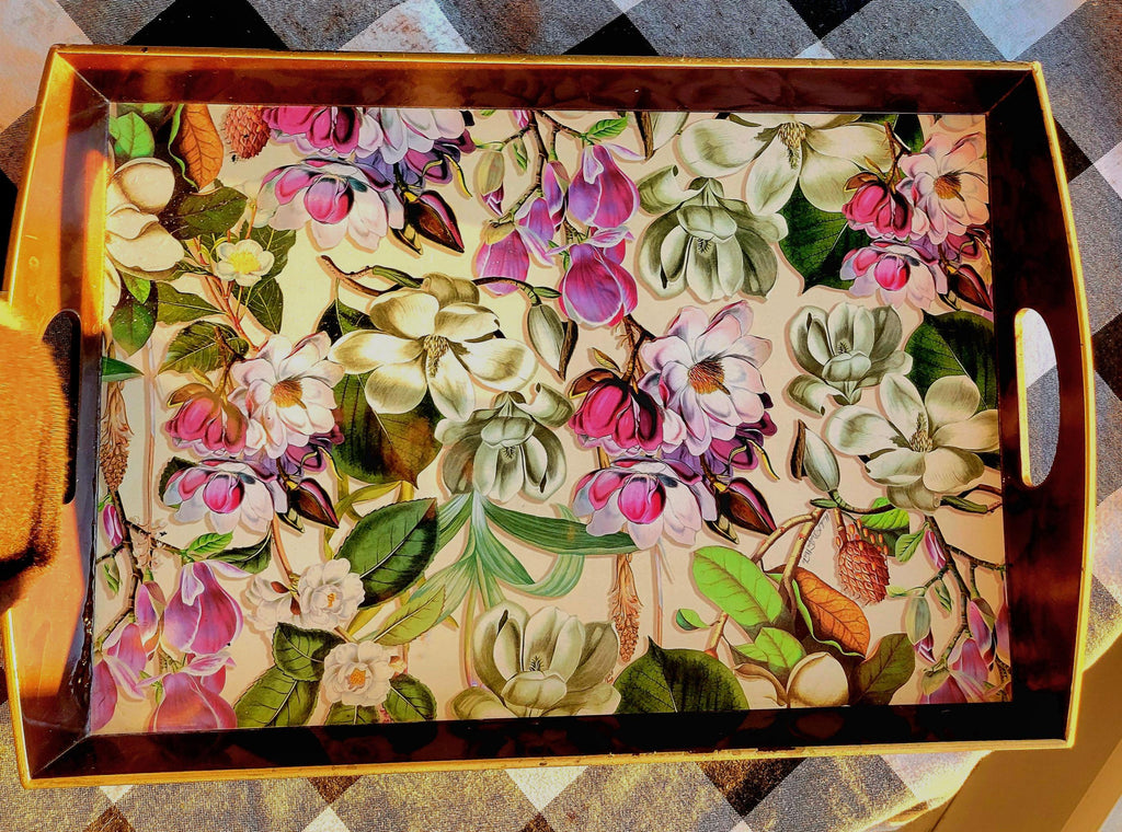 Floral Cocktail Table Tray – Bed Tray  Hostess Gift Michael Co