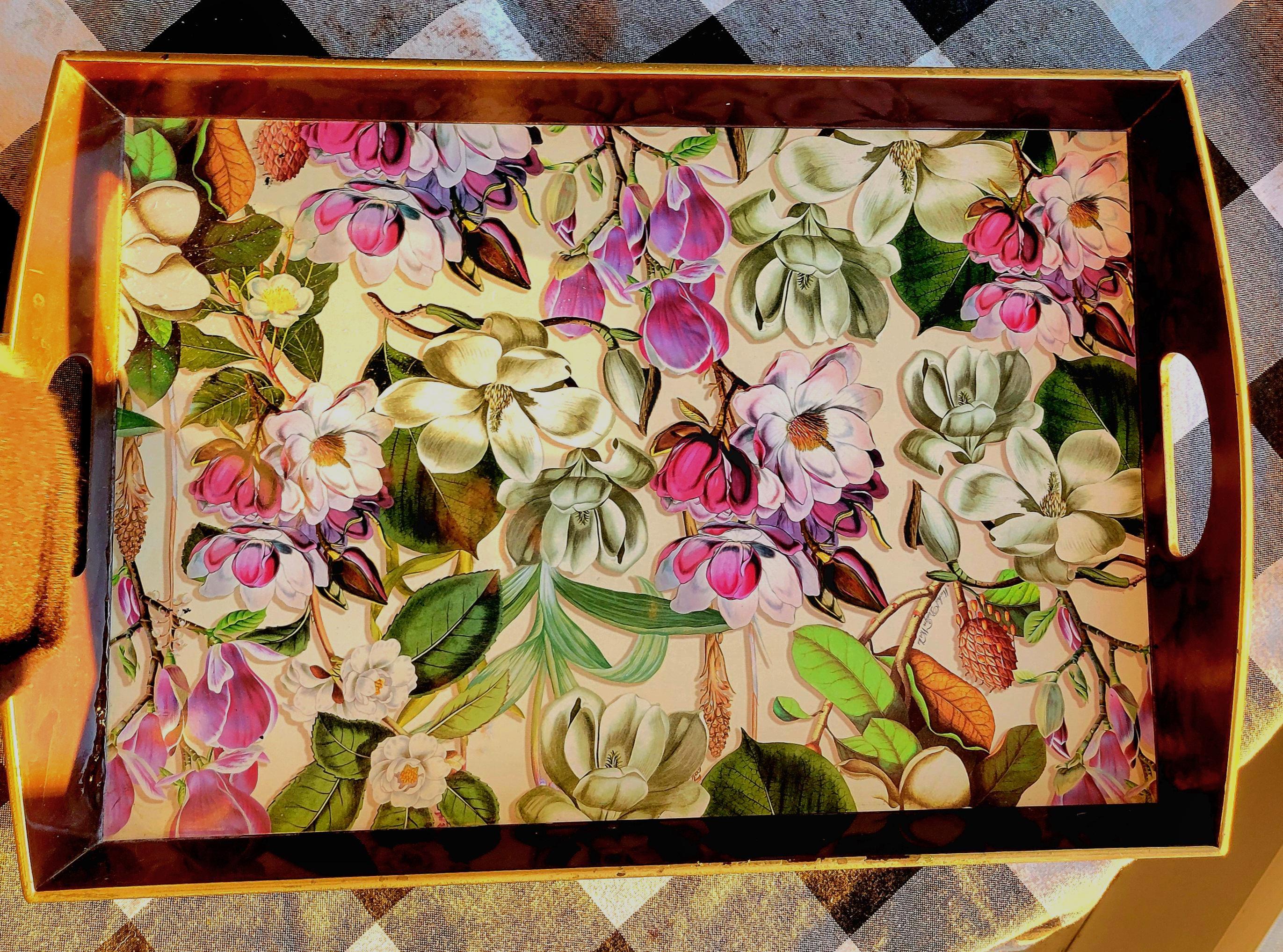 Floral Cocktail Table Tray – Bed Tray  Hostess Gift Michael Co